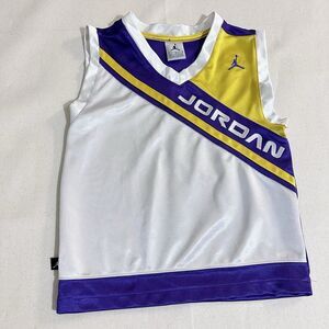 Jordan Shirt Size 6 Kids Purple Yellow White Basketball Sleeveless Jersey Unisex